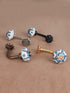 WHITE BASE TURQUOISE LEAF DESIGN CURTAIN TIE BACKS HOOK - (SET OF TWO PIECES)